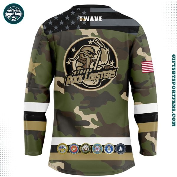 Athens Rock Lobsters Military Night 2025 Camo Hockey Jersey