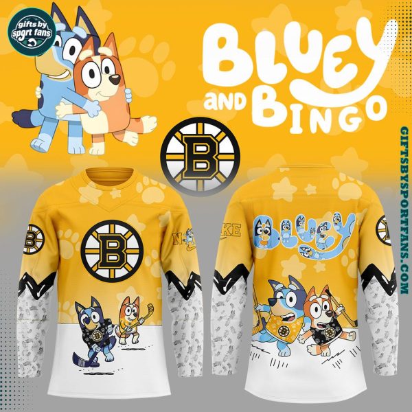 Boston Bruins Blue and Bin 2025 For Fans Hockey Jersey