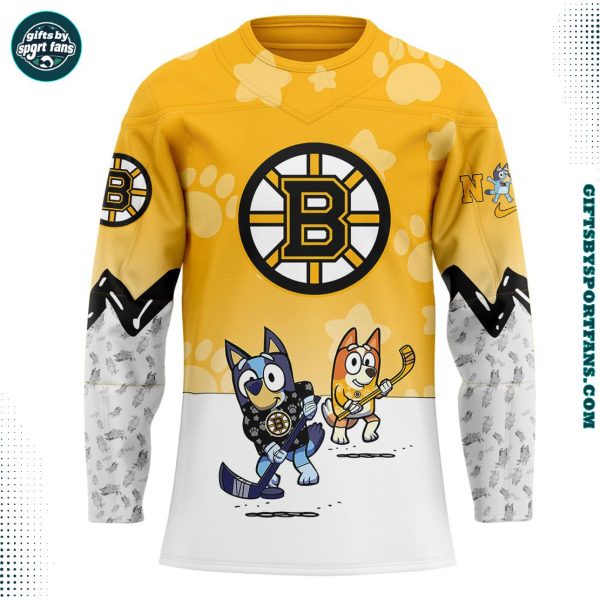 Boston Bruins Blue and Bin 2025 For Fans Hockey Jersey