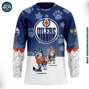 Edmonton Oilers Blue and Bin 2025 Hockey Jersey