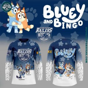 Worcester Railers Blue and Bin 2025 For Fans Hockey Jersey