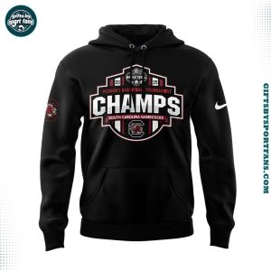 Black South Carolina Women Basketball 2025 SEC Conference Tournament Champions Locker Room Hoodie