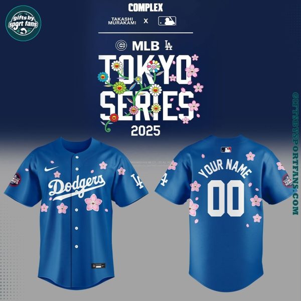 Dodgers x Takashi Murakami World Tour Tokyo 2025 Royal Baseball Jersey