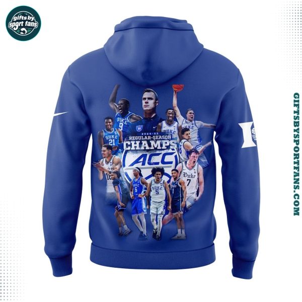 Duke Men Basketball Blue Devils Blue 2025 ACC Regular Season Champions Hoodie