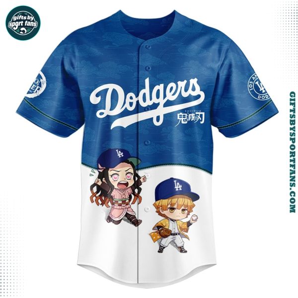 Los Angeles Dodgers x Demon Slayer New Collection 2025 Baseball Jersey