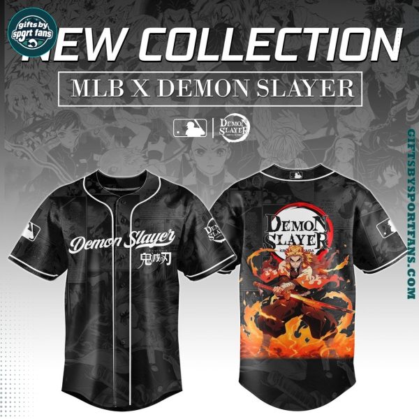 Rengoku Kyojuro Demon Slayer x MLB 2025 Baseball Jersey