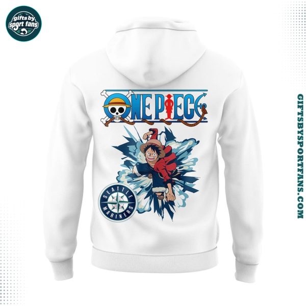 Seattle Mariners x One Piece Night 2025 White Hoodie