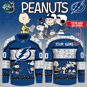 Tampa Bay Lightning x Peanuts 75 Years Custom Hockey Jersey